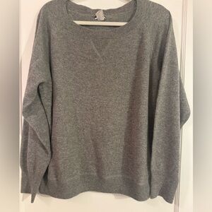 J CREW CASHMERE CREWNECK SWEATSHIRT Heather Grey Size XL EUC